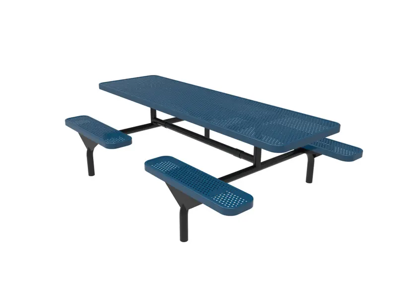 Rectangular Nexus Pedestal Table With Perforated Steel Surface 1
