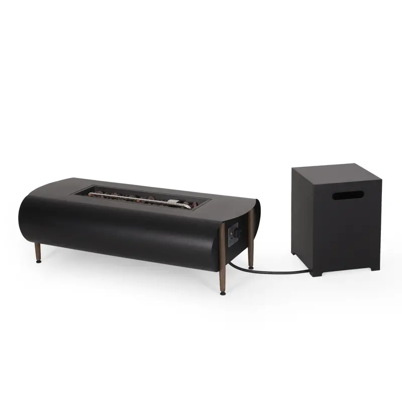 Rectangular Propane Fire Pit – 50,000 Btu Outdoor Heater With Tank Holder, Dark Gray, Nh167413 1