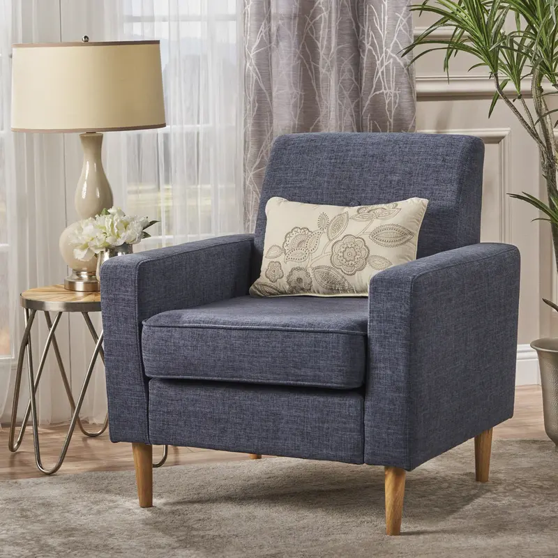 Retro-Inspired Mid Century Fabric Club Chair – Nh235203 1