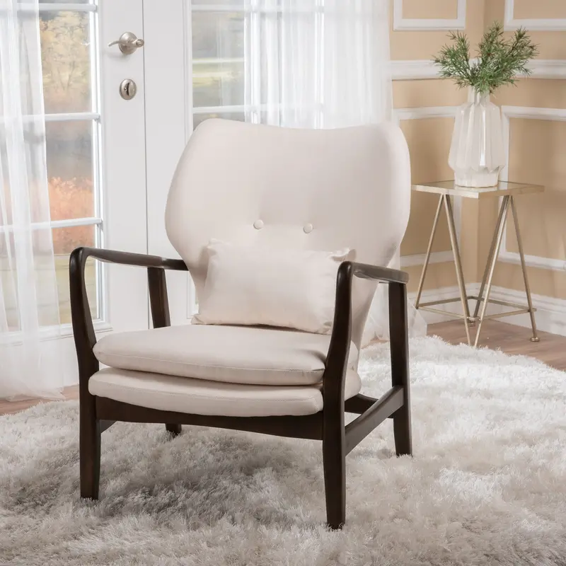 Retro-Inspired Mid-Century Fabric Club Chair - Nh975992 1