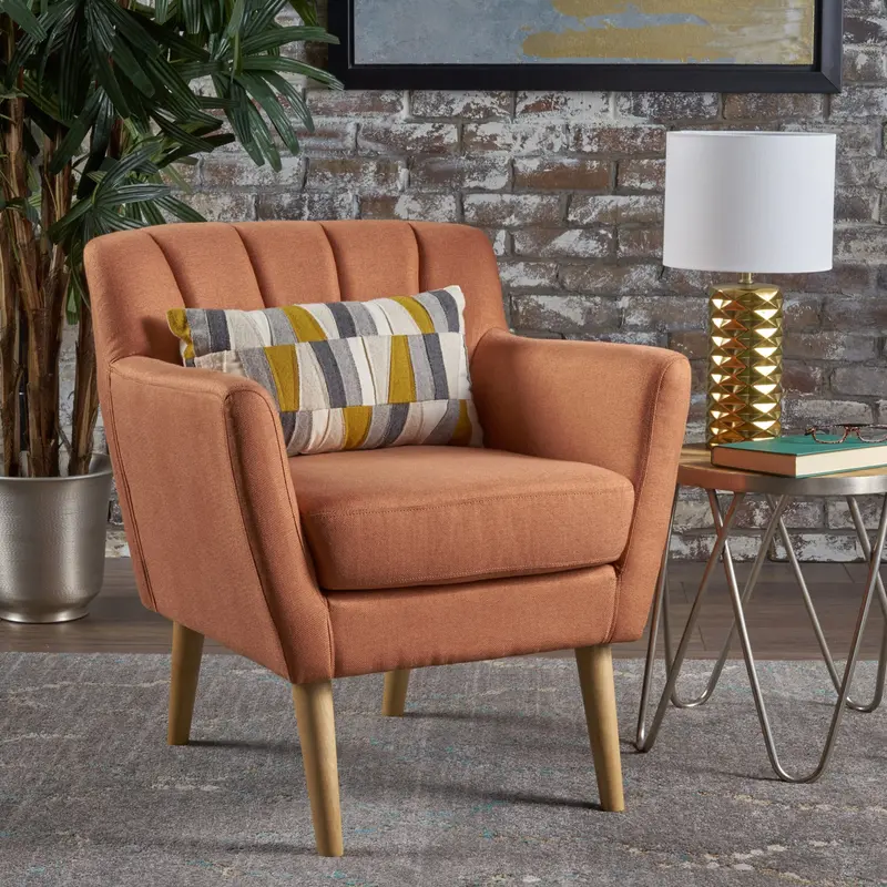 Retro-Styled Mid Century Fabric Club Chair – Nh254103 1