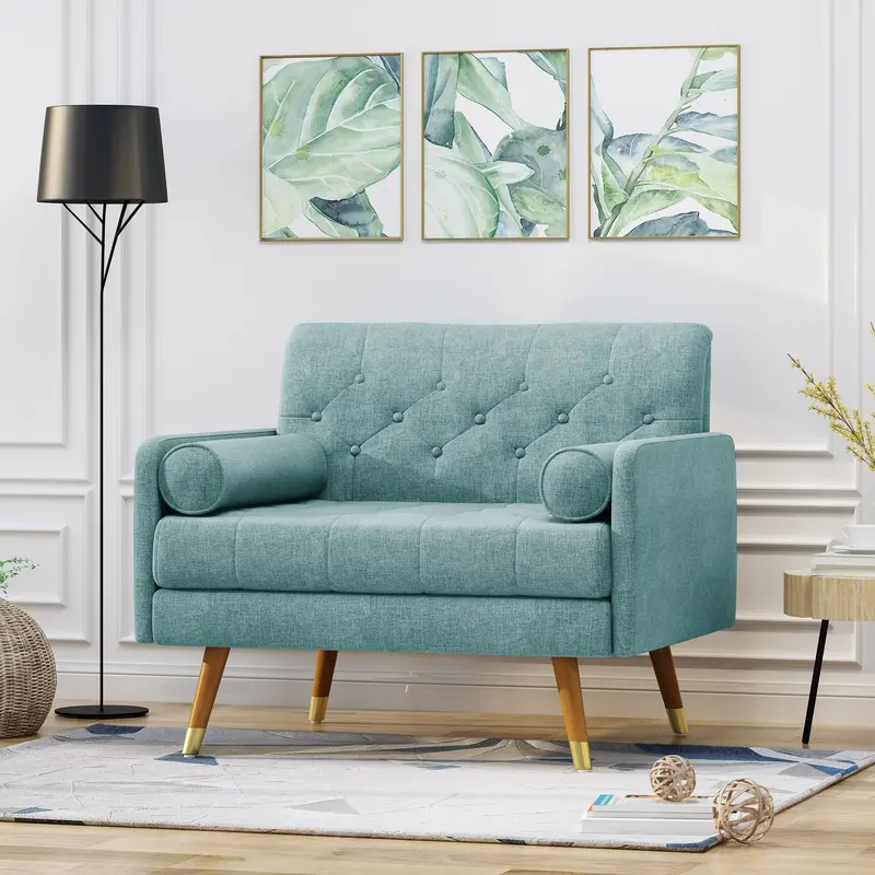 Rolled-Pillow Accent Mid-Century Tufted Club Chair - Nh248503 1