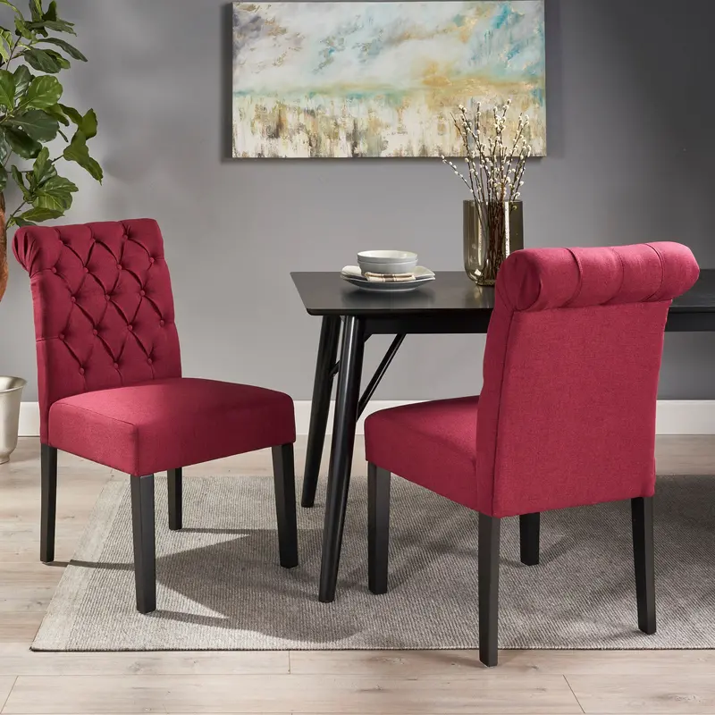 Rolltop-Tufted Dining Chairs – Sophisticated Twin Set (Nh790903) 1