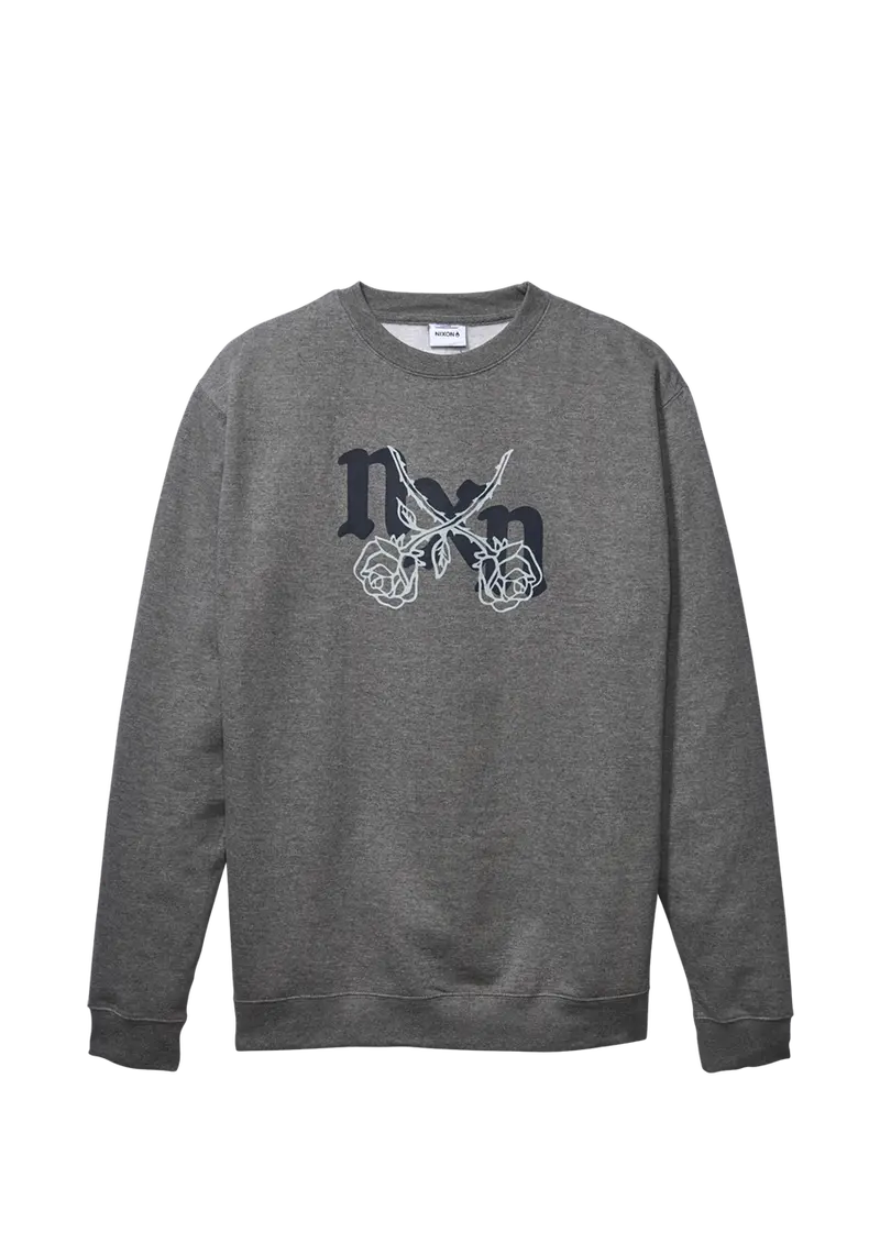 Rosas Crewneck Sweatshirt – Dark Heather Gray & Charcoal 1