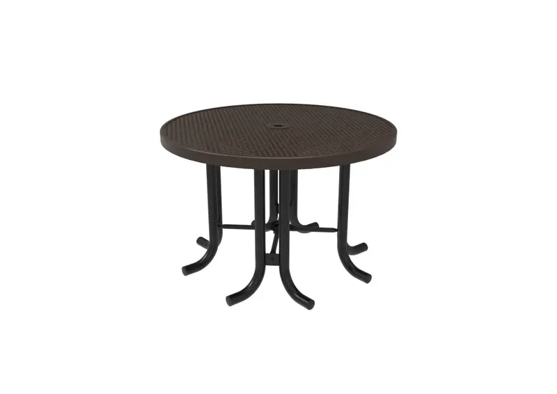 Round Perforated Steel Outdoor Patio Table For Playgrounds 1