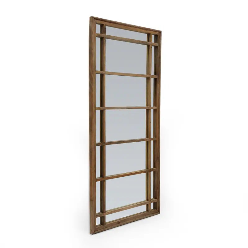 Rustic Mango Wood Full-Length Standing Mirror, Natural Finish – Nh368413 1