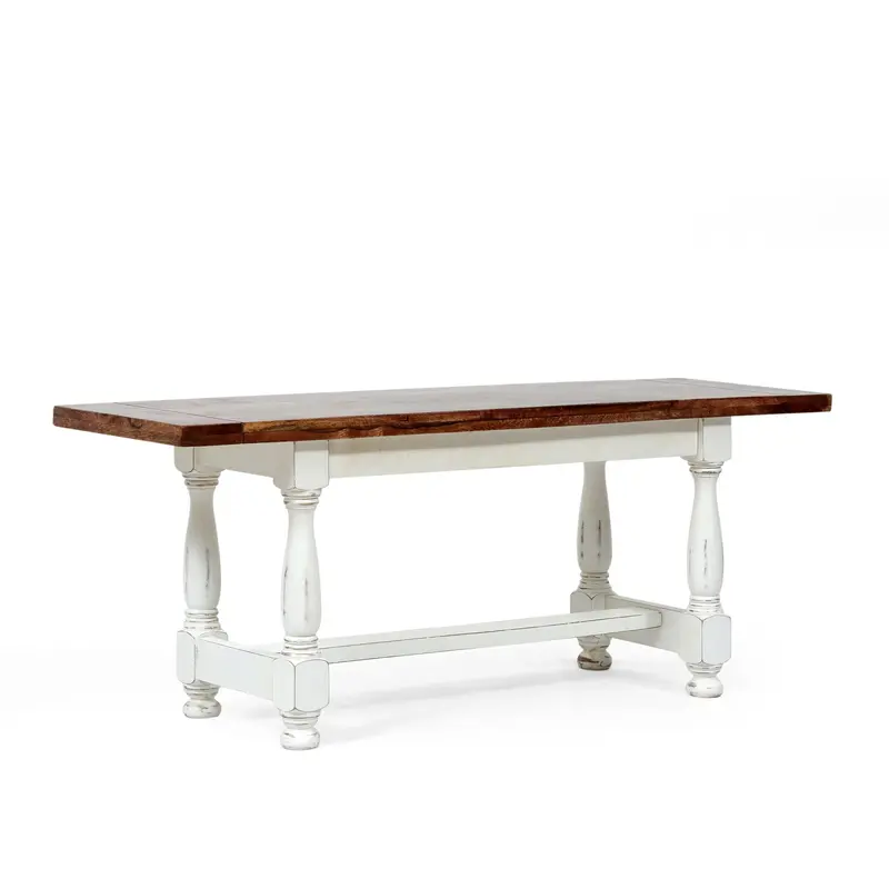 Rustic Two-Tone Mango Wood Coffee Table – Handcrafted Solid Wood Design - Nh036313 1