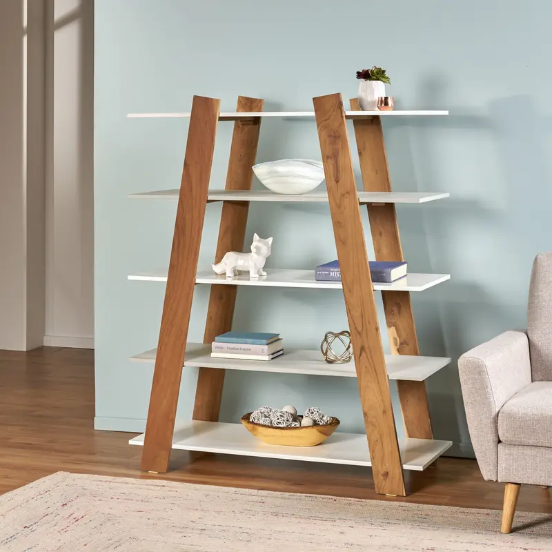 Scandinavian-Inspired 5-Shelf Light-Wood Etagere 1