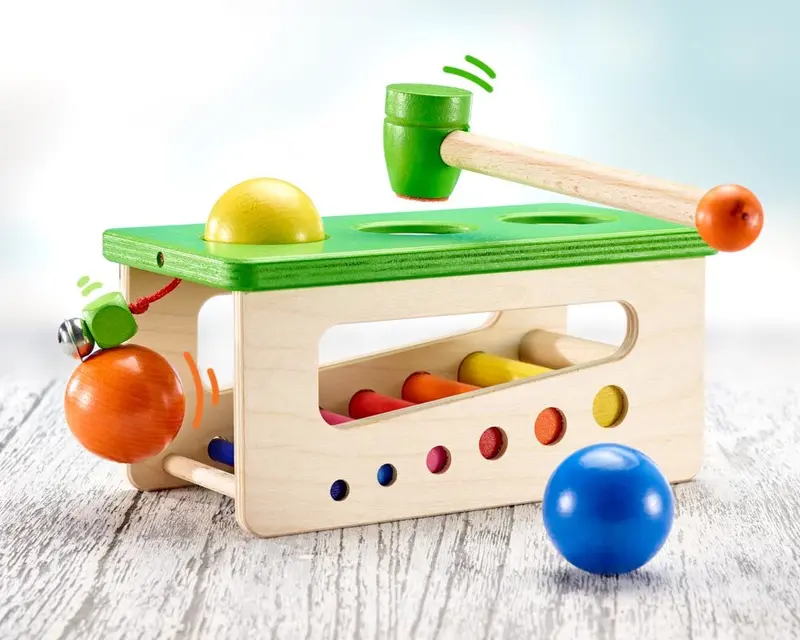 Selecta Battino Punching Game – Wooden Hand-Eye Coordination Toy 1