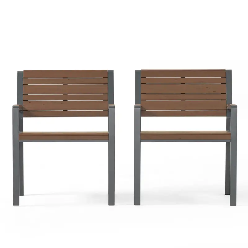 Set Of Two Lightweight Aluminum Outdoor Chairs - Nh557313 1