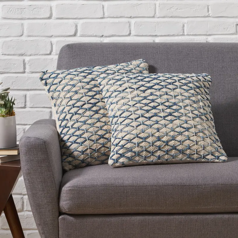 Set Of Two Natural Cotton Boho Pillow Covers – Nh075013 1