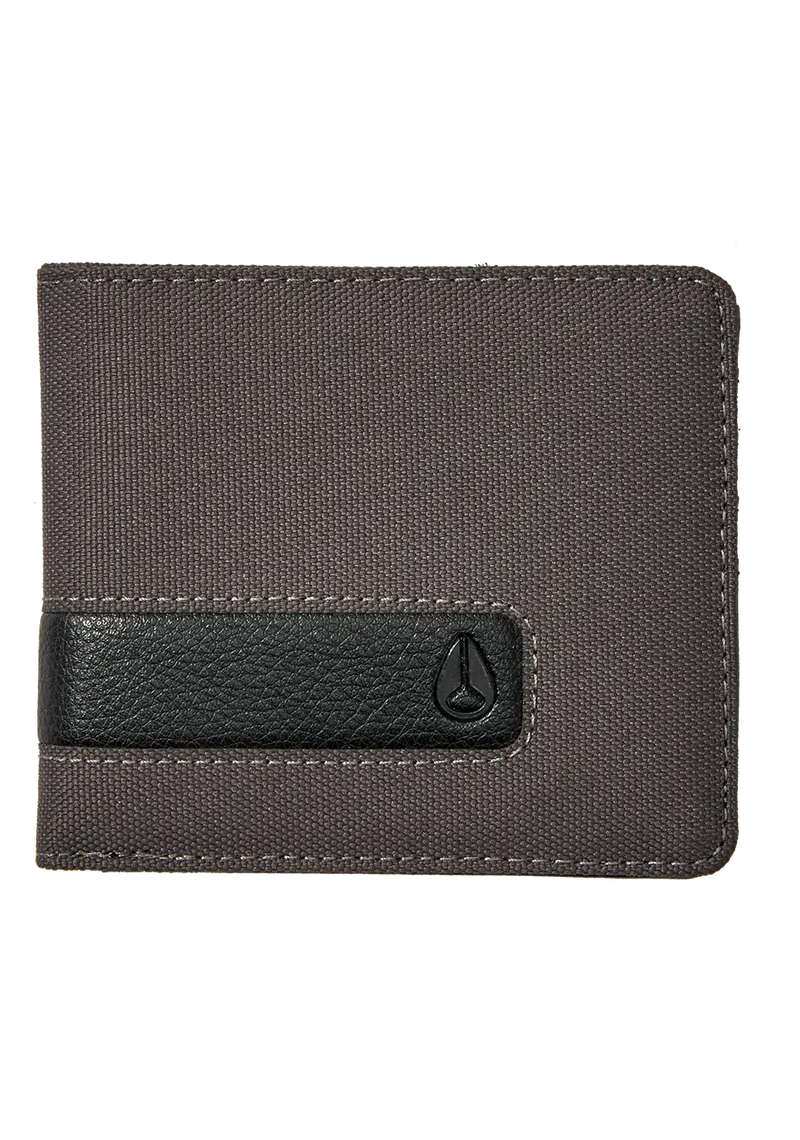Showoff Wallet In Textured Charcoal Leather 1