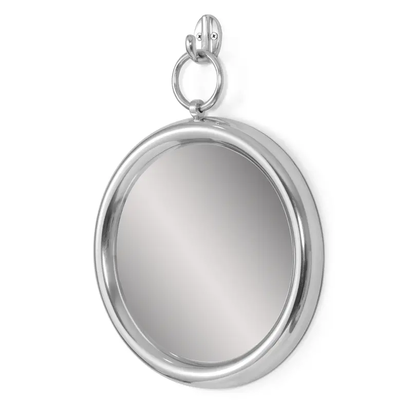 Silver-Finished Round Aluminum Wall Mirror – Sleek Modern Reflective Decor - Nh784413 1