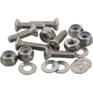 Six-Piece Set: #8-32 × 1" Pan Head Screws With Nyloc Nuts And Washers 1