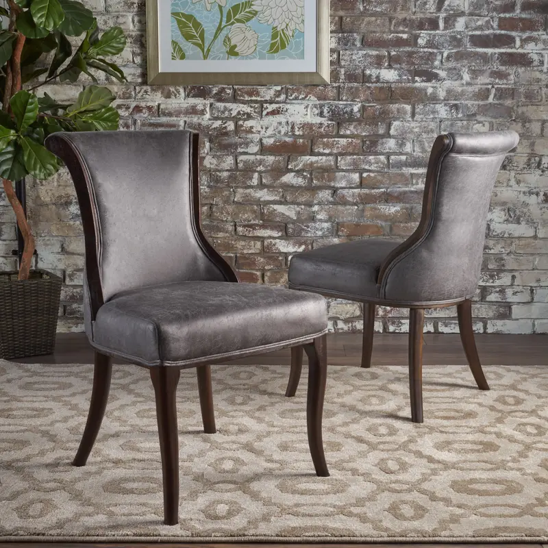 Slate Microfiber Dining Chair Set – Classic Look, Premium Feel - Nh038103 1