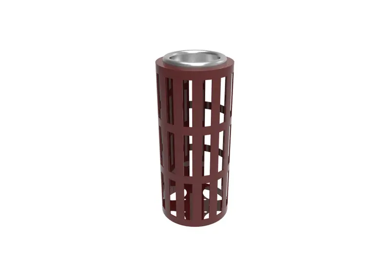 Slatted Steel Ash Urn For Outdoor Public Spaces 1