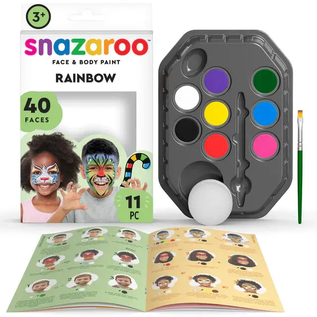 Snazaroo Rainbow Face Paint Kit – Full Spectrum Starter Set 1
