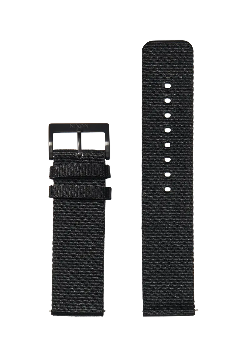 Solid Black 23Mm #Tide Recycled Nylon Watch Band 1