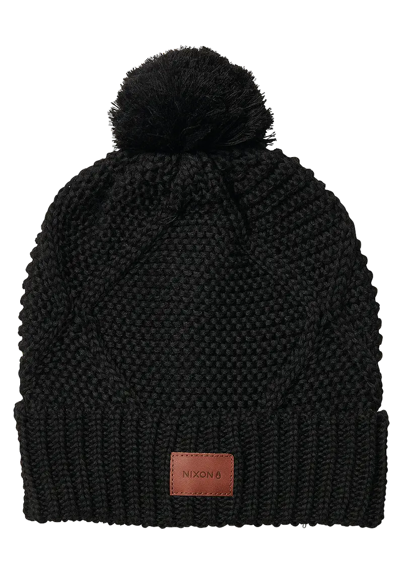 Solid Black Pom Beanie – Julian Everyday Fit 1