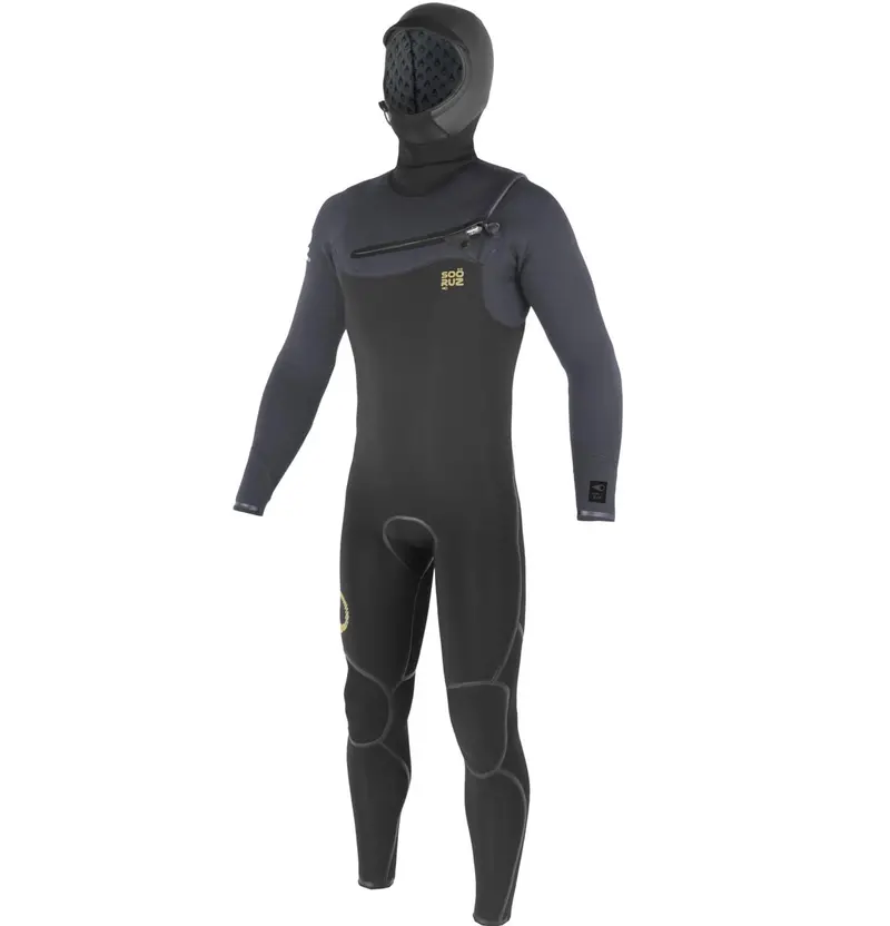 Sooruz Guru+ 6/5/4Mm Hooded Chest-Zip Wetsuit – Men’S Black 1