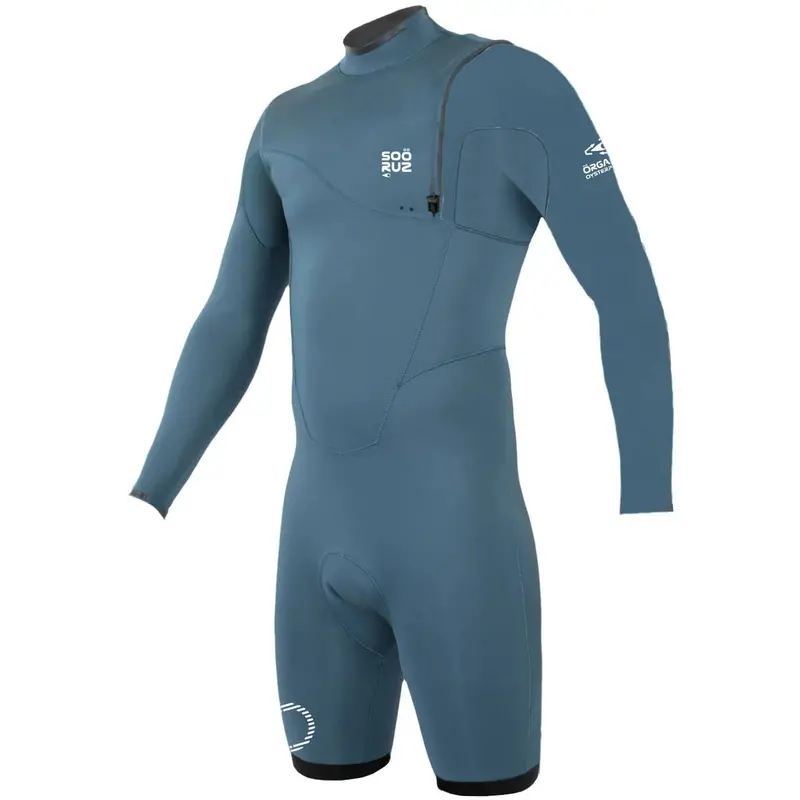 Sooruz Men’S Shorty 2/2 Ls Zip-Front Wetsuit – Fighter Blue 1