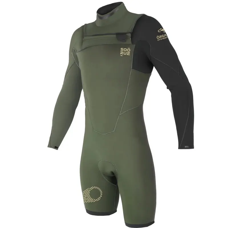 Sooruz Men’S Shorty 3/2 Ls Full-Zip Wetsuit – Fighter Army Green 1