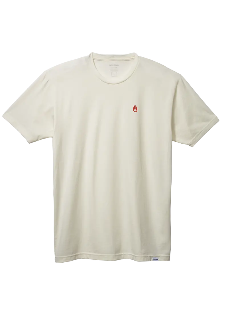 Sparrow Eco-Blend Tee – Natural Fabric With Red Accent Art 1