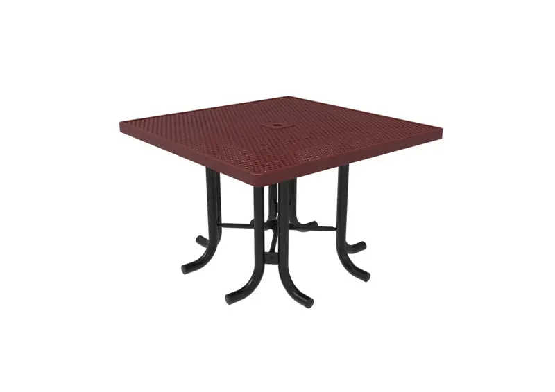 Square Perforated Steel Patio Table For Playground Areas 1