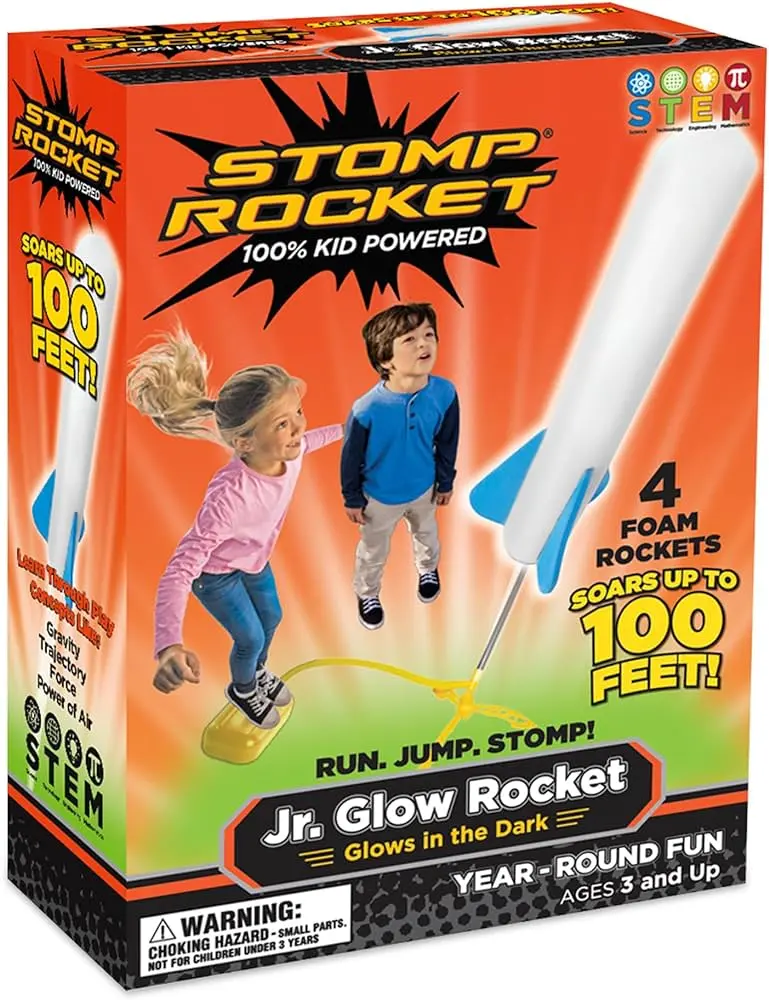 Stomp Rocket Jr Glow – Led-Lit Launching Rocket Toy For Kids 1