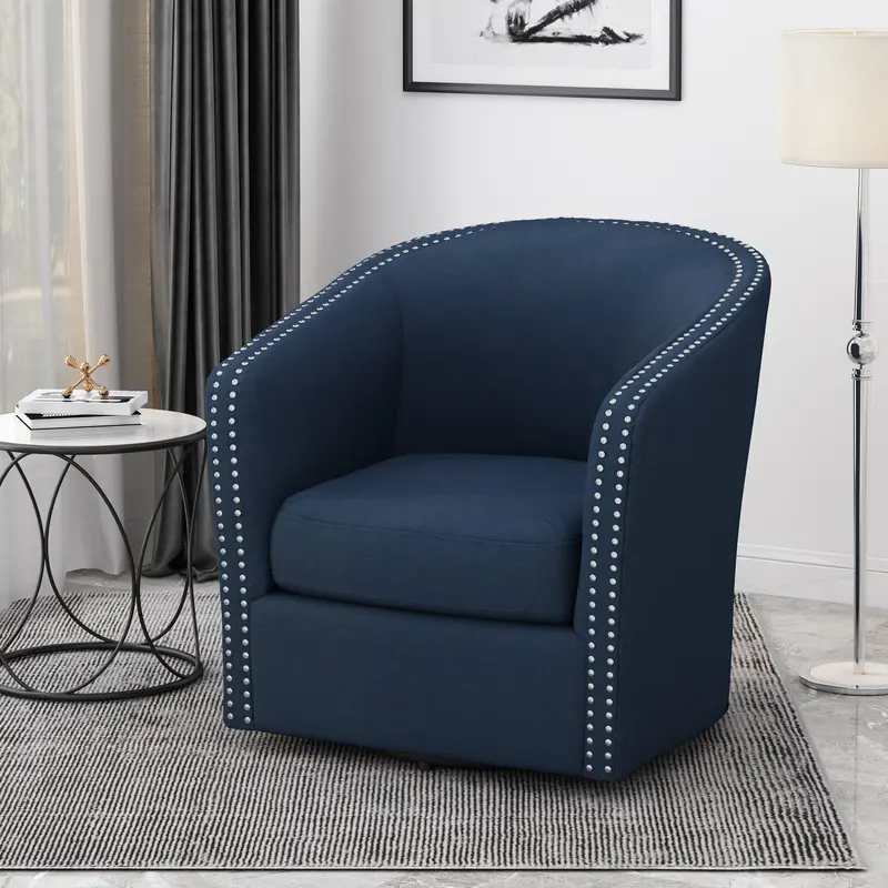 Swivel Fabric Accent Chair With Contemporary Silhouette - Nh742213 1