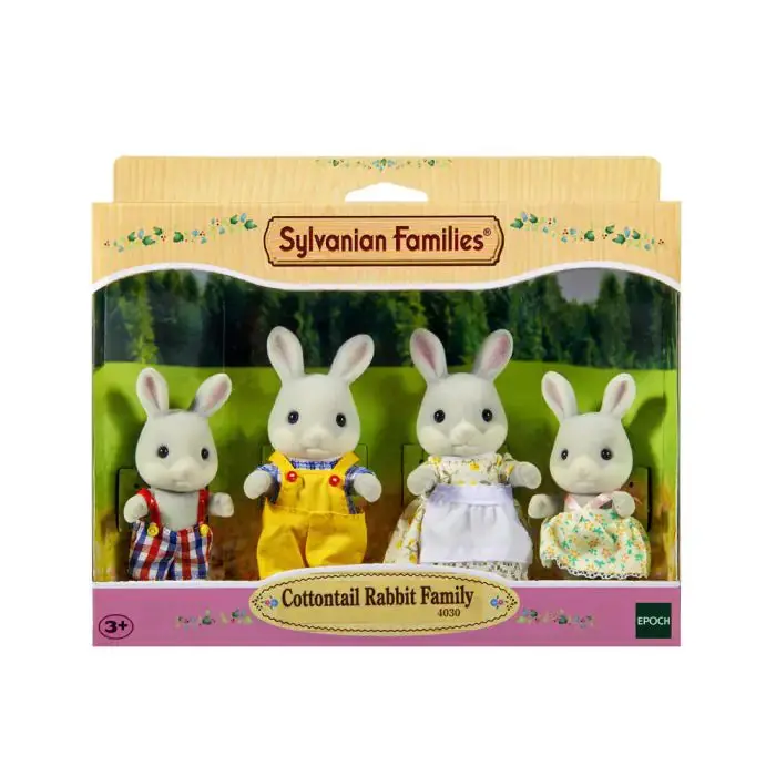 Sylvanian Families Cottontail Rabbit Family – Hand-Painted Animal Figures 1