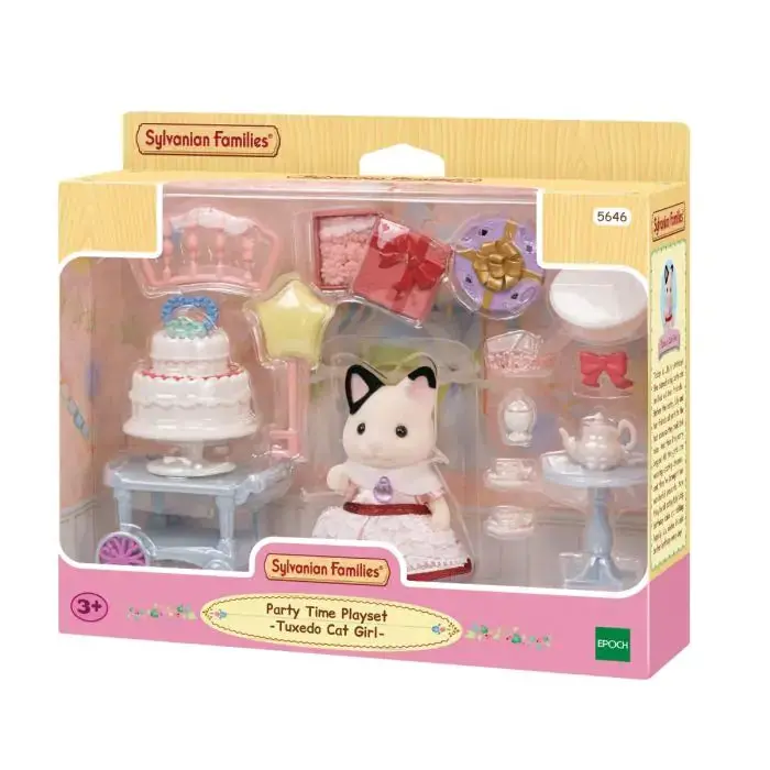Sylvanian Families Tuxedo Cat Girl Party Playset 1