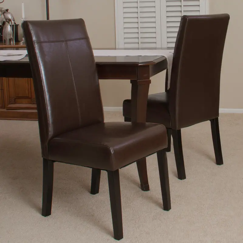 T-Stitch Detail Leather Dining Chairs – Structured Craftsmanship, 2-Pack (Nh818812) 1