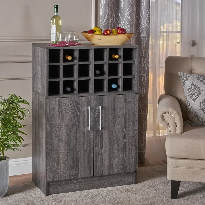 Tall Mid-Century Wine & Bar Storage Cabinet – Nh803303 1