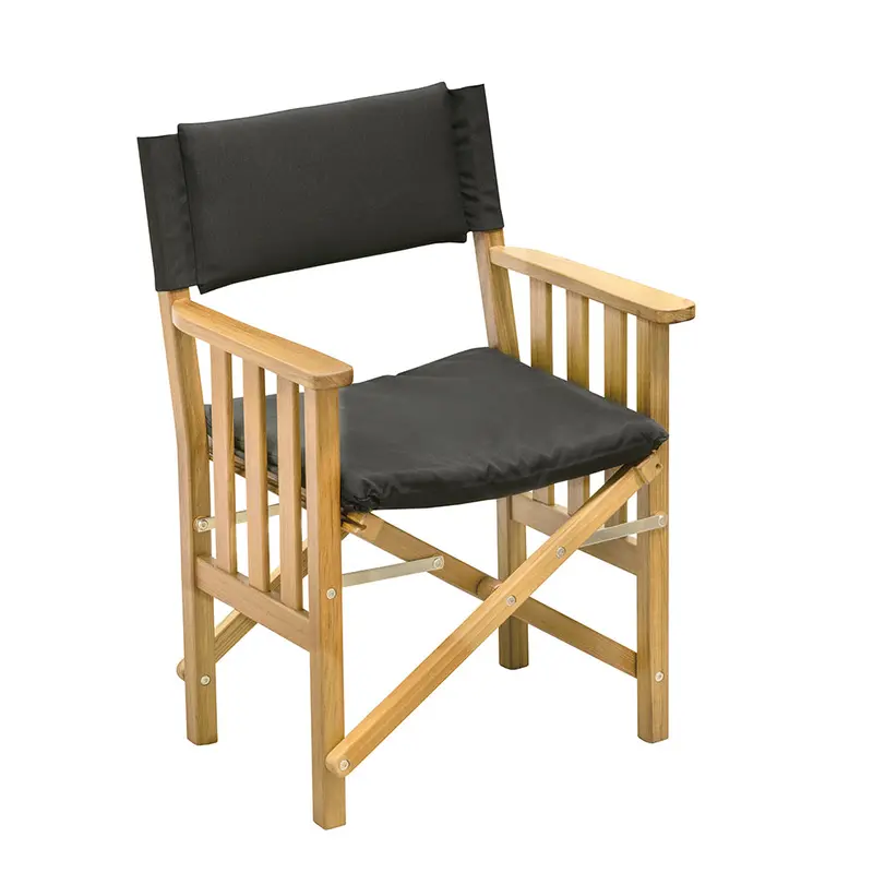 Teak Director’S Chair Ii With Black Cushion 1