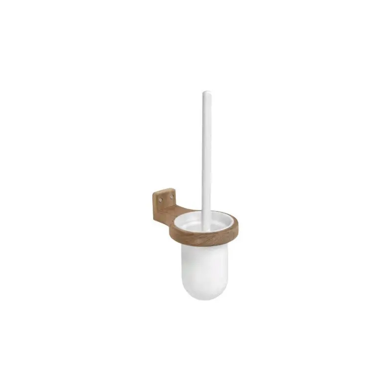 Teak Toilet Brush Caddy – Elegant Bathroom Storage 1