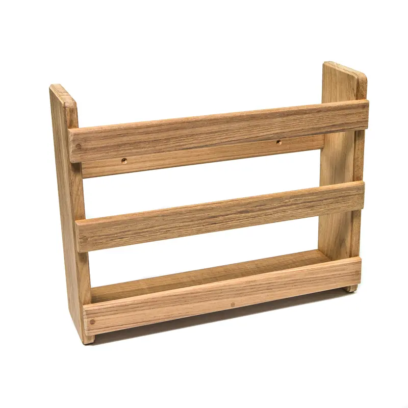 Teak Vertical Magazine Storage Rack 1