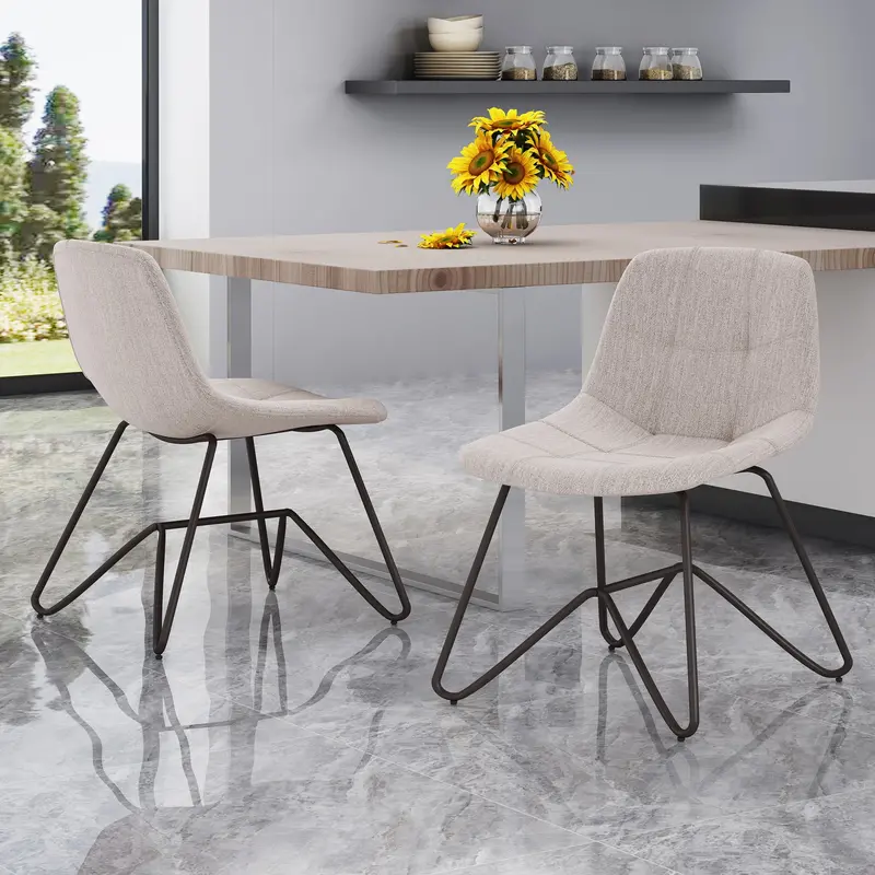Textured Fabric Dining Chairs – Modern Comfort, 2-Set (Nh387013) 1