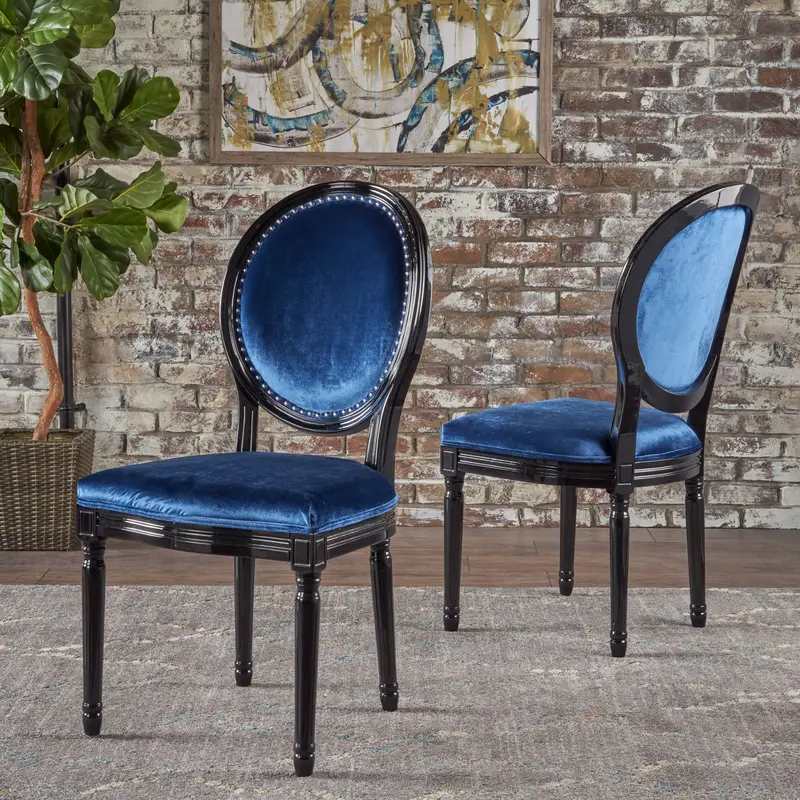 Timeless Velvet Dining Chair Pair – Traditional Craftsmanship - Nh899103 1