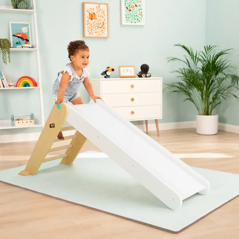 Tp Active-Tots Pikler-Inspired Folding Wooden Slide – Adjustable, Space-Saving Toddler Slide 1