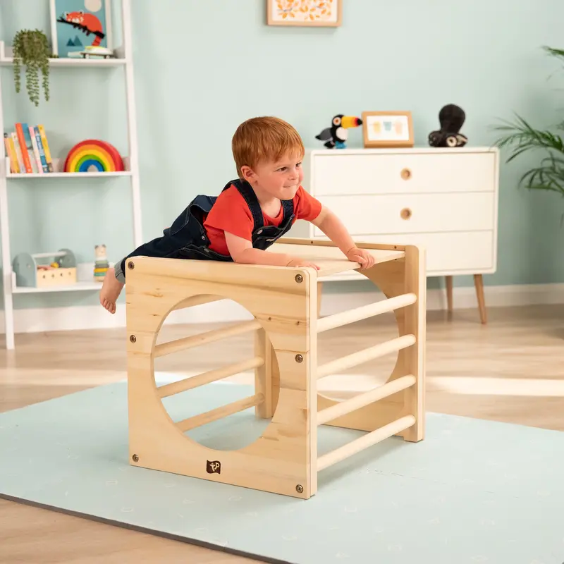 Tp Active-Tots Pikler-Style Wooden Climbing Cube – Montessori-Aligned Motor Skills Builder 1
