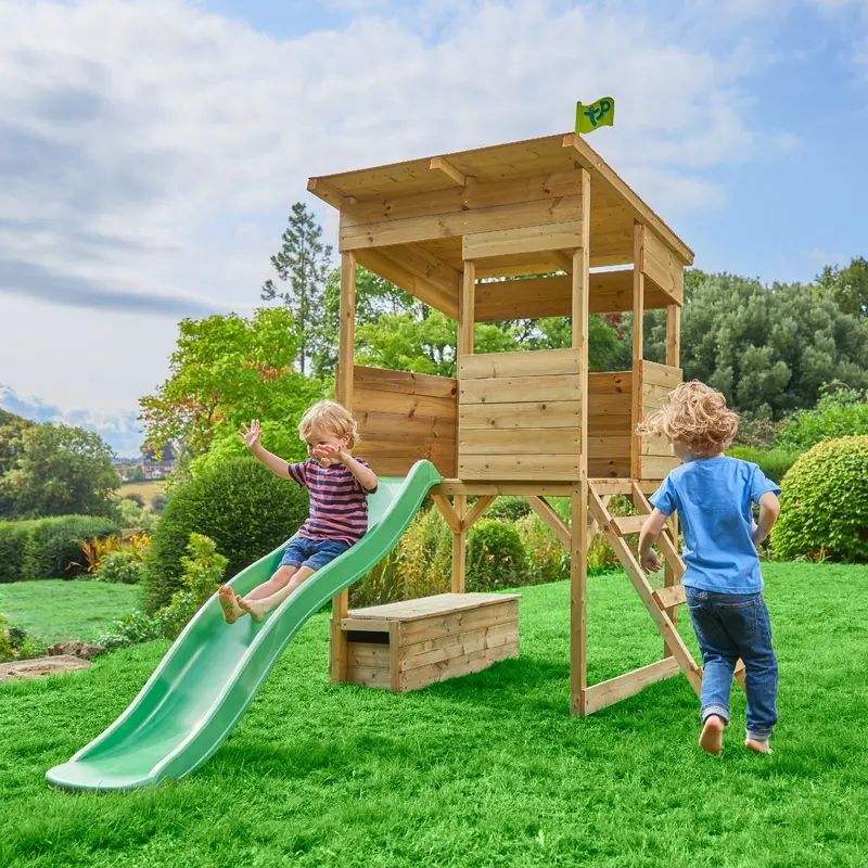 Tp Toys Treetops Wooden Tower Playhouse With Slide And Integrated Toy Storage – Pre-Order For Late June Delivery 1