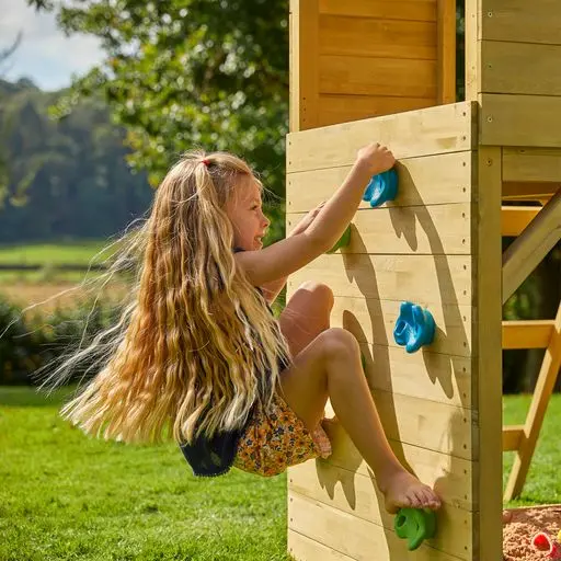 Tp Toys Wooden Treehouse Climbing Wall 1