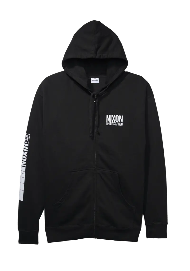 Track Athletic Zip-Up Hoodie – Classic Black And White 1