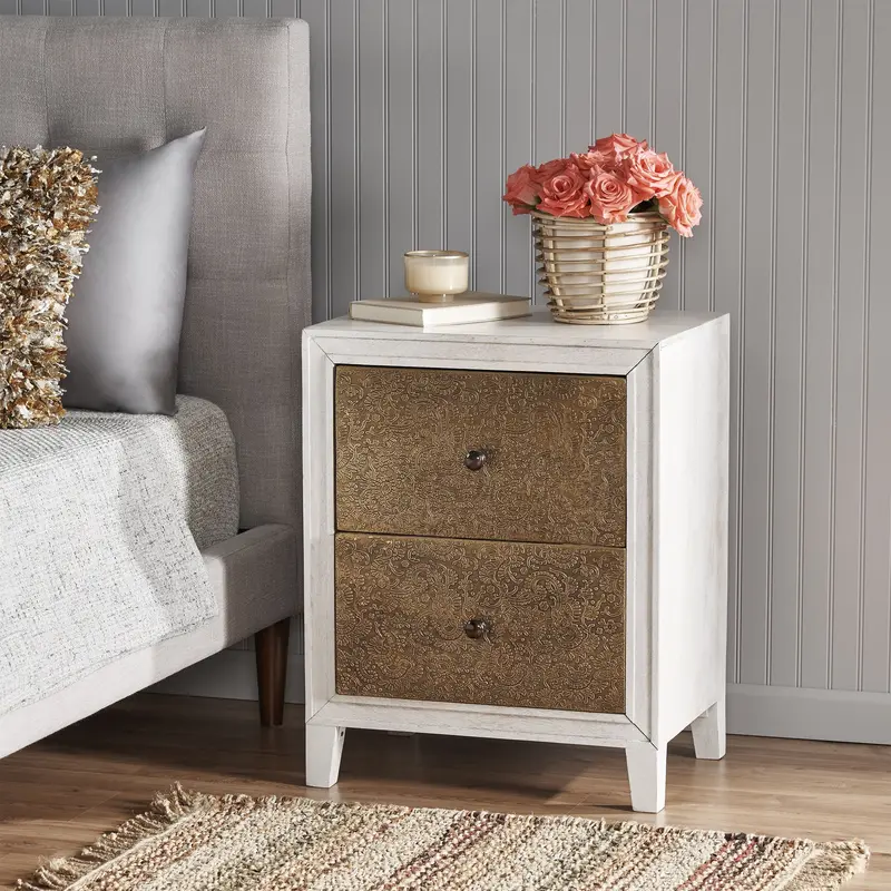 Traditional Wooden Nightstand With Drawer And Warm Brown Finish - Nh737113 1