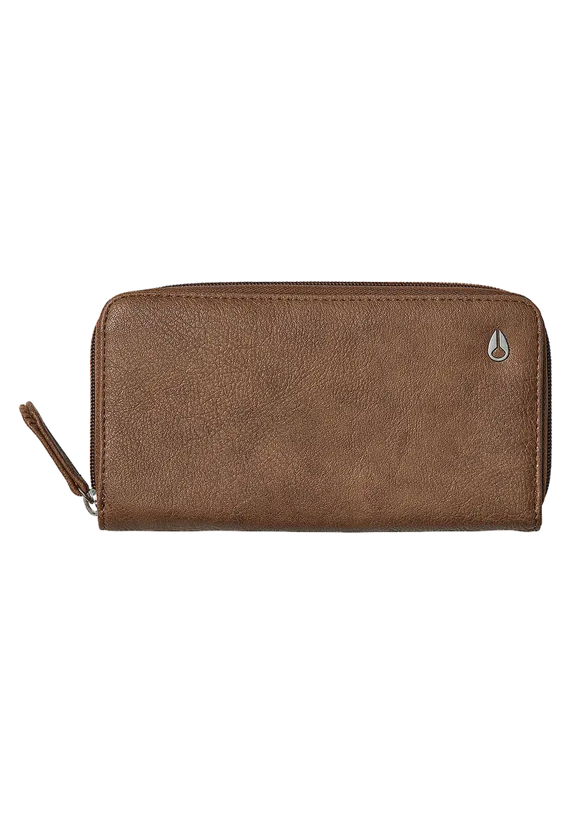 Tree Hugger Eco-Conscious Large Wallet In Brown Wash Vegan Leather 1