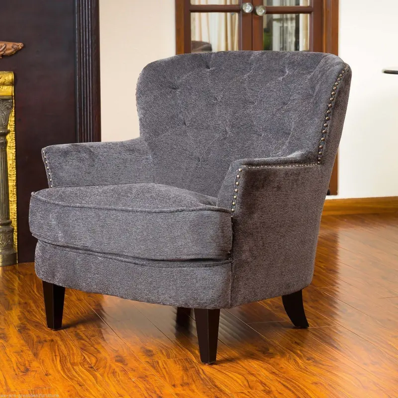 Tufted Fabric Club Chair With Modern Profile - Nh069992 2