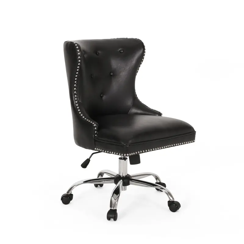 Tufted Swivel Office Chair With Contemporary Silhouette - Nh831313 1