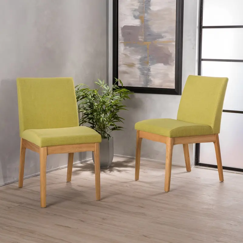 Two-Piece Fabric-And-Wood Dining Chair Set With Warm Finish - Nh489892 1