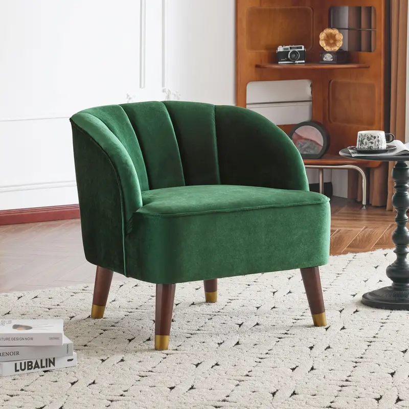 Velvet Barrel Club Chair – Contemporary Accent Seating 1